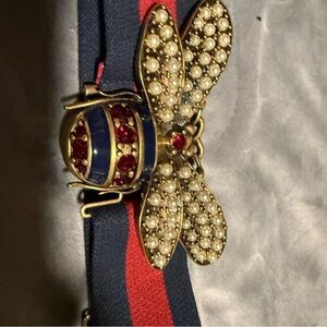 Elegant Gold and Blue Bee Belt